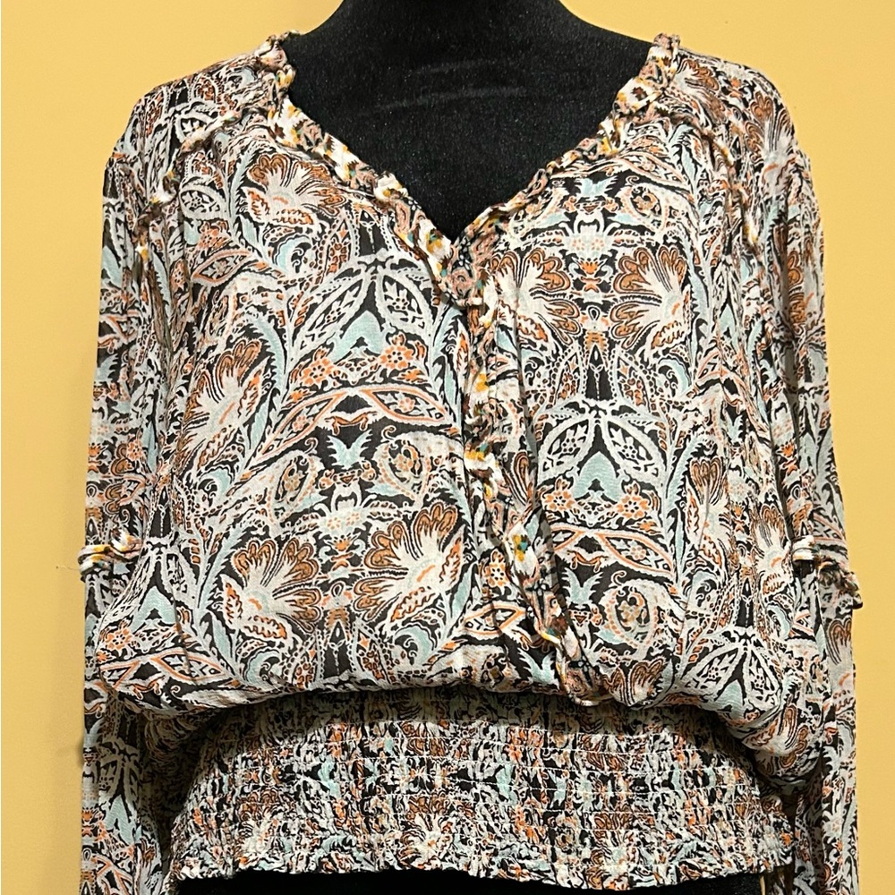 Anthropologie Floral Print Smocked Blouse - Picture 7 of 7